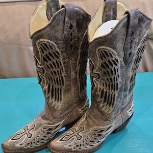 Corral Western Boots , Black Sequence And Crystals